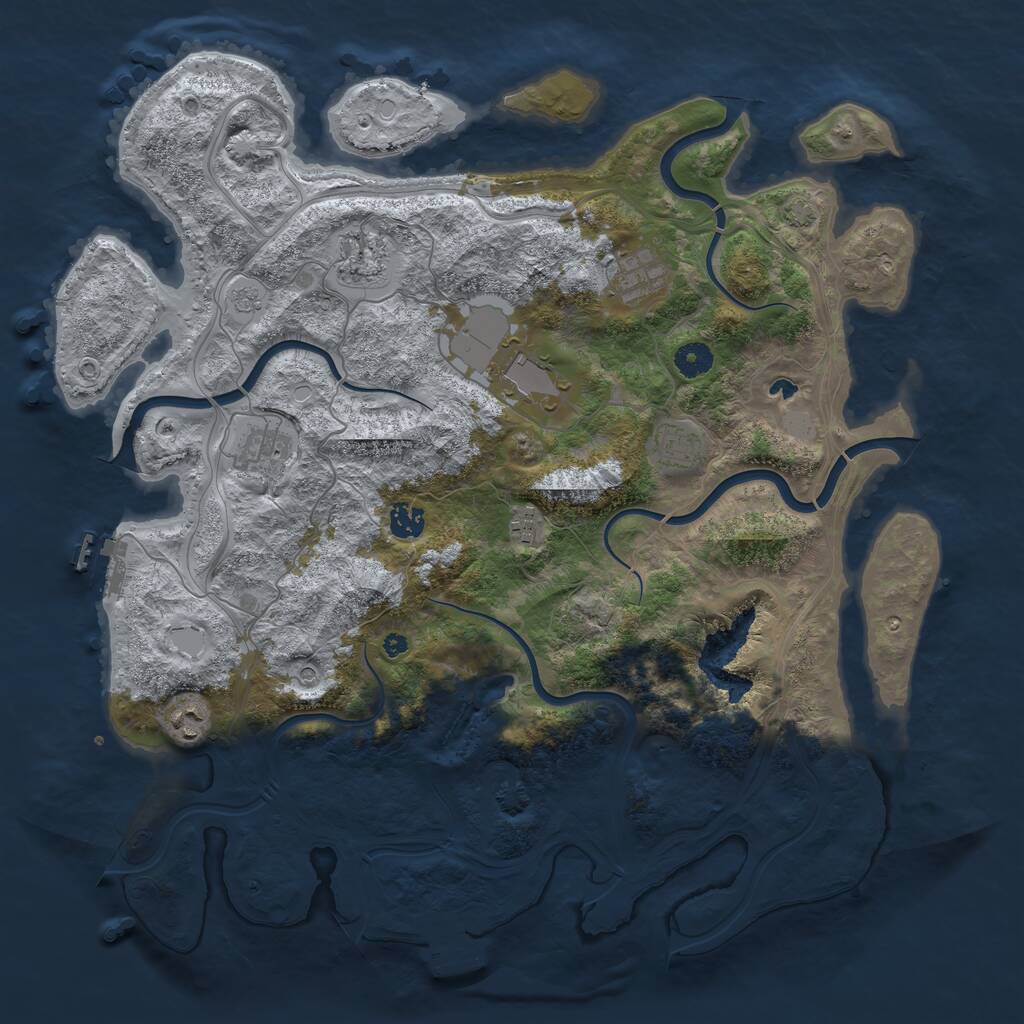 Rust Map: Procedural Map, Size: 4250, Seed: 494949, 14 Monuments