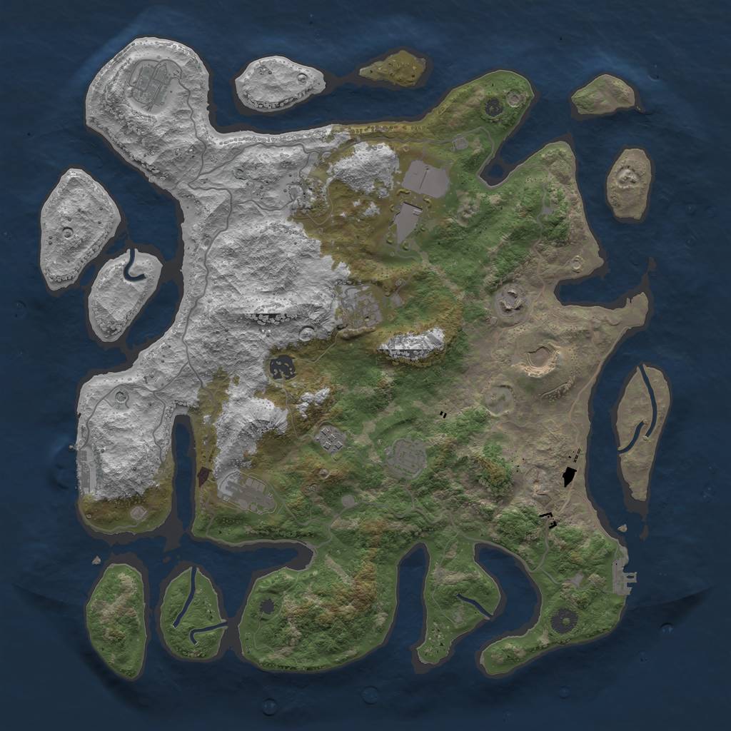 Rust Map: Procedural Map, Size: 4250, Seed: 494949, 15 Monuments