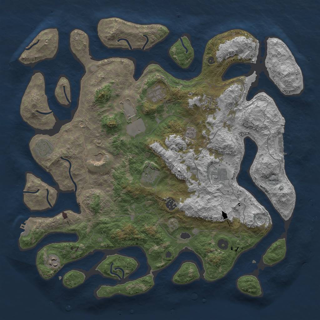 Rust Map: Procedural Map, Size: 4500, Seed: 29502970, 15 Monuments