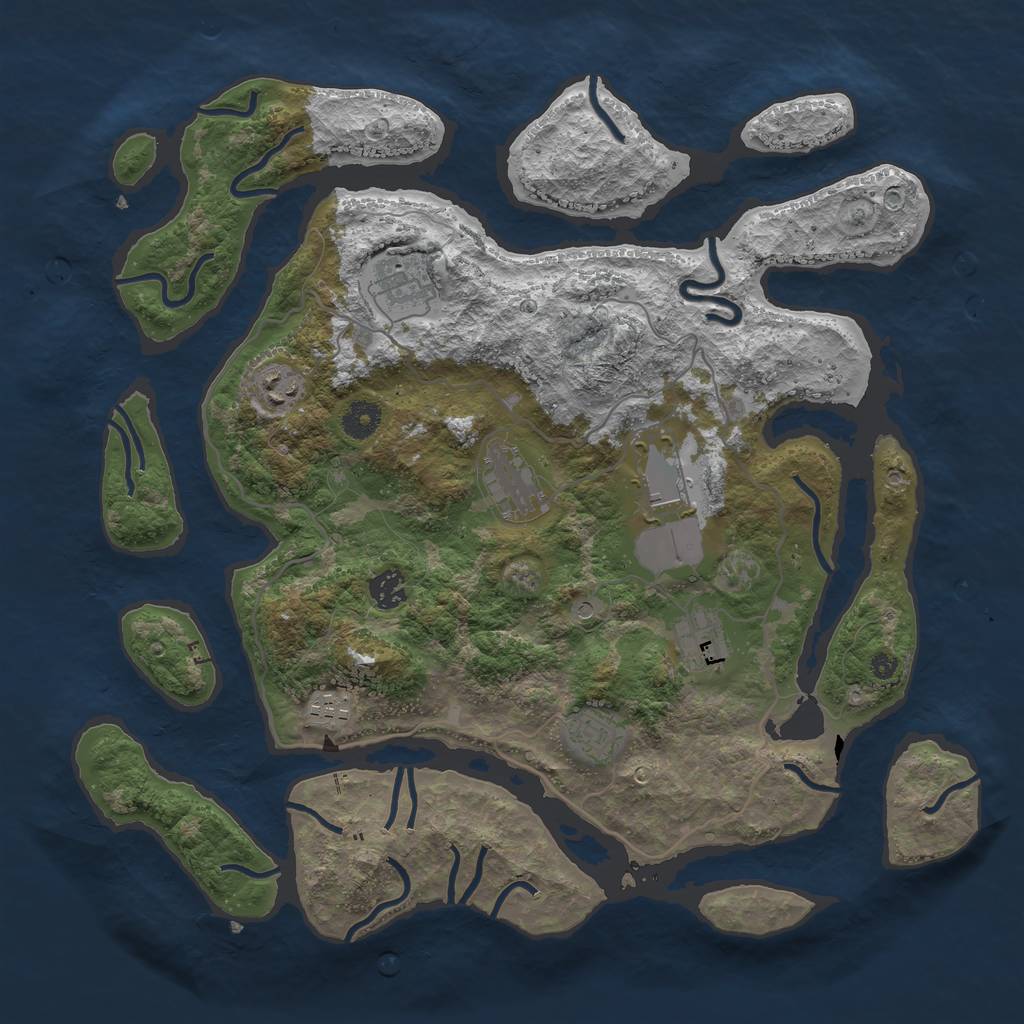 Rust Map: Procedural Map, Size: 4000, Seed: 45512181, 11 Monuments