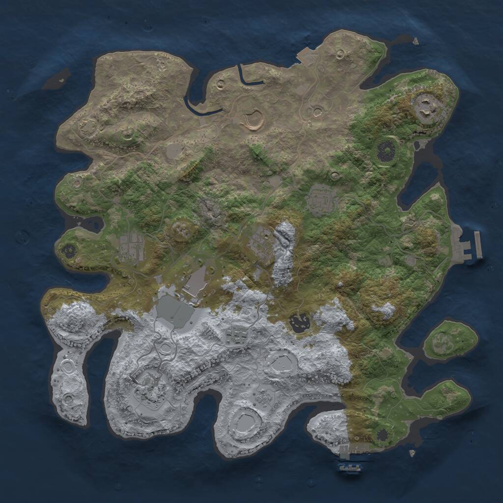 Rust Map: Procedural Map, Size: 3700, Seed: 12122, 15 Monuments