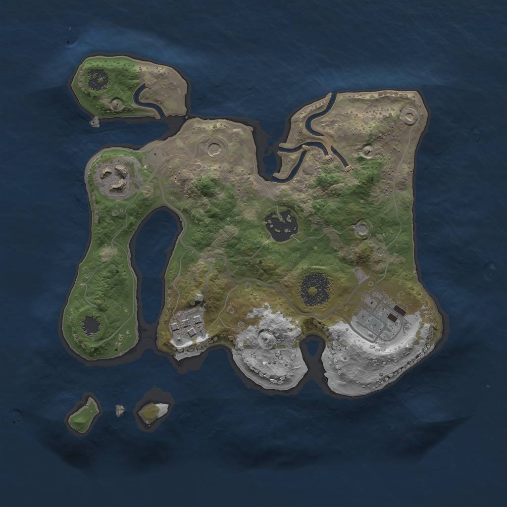 Rust Map: Procedural Map, Size: 2400, Seed: 12457896, 7 Monuments