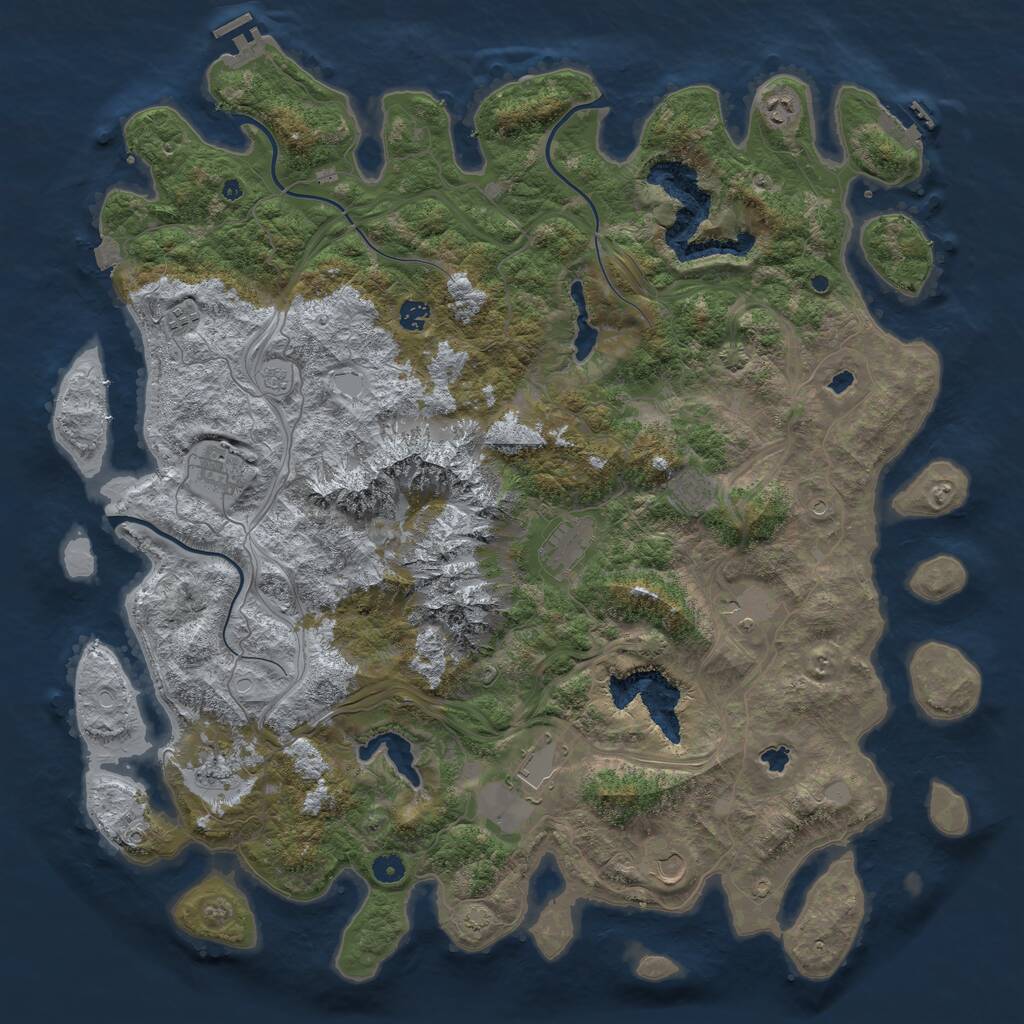 Rust Map: Procedural Map, Size: 5000, Seed: 1589485299, 16 Monuments