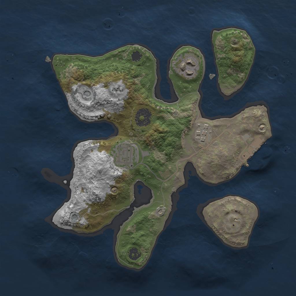 Rust Map: Procedural Map, Size: 2500, Seed: 42101, 7 Monuments