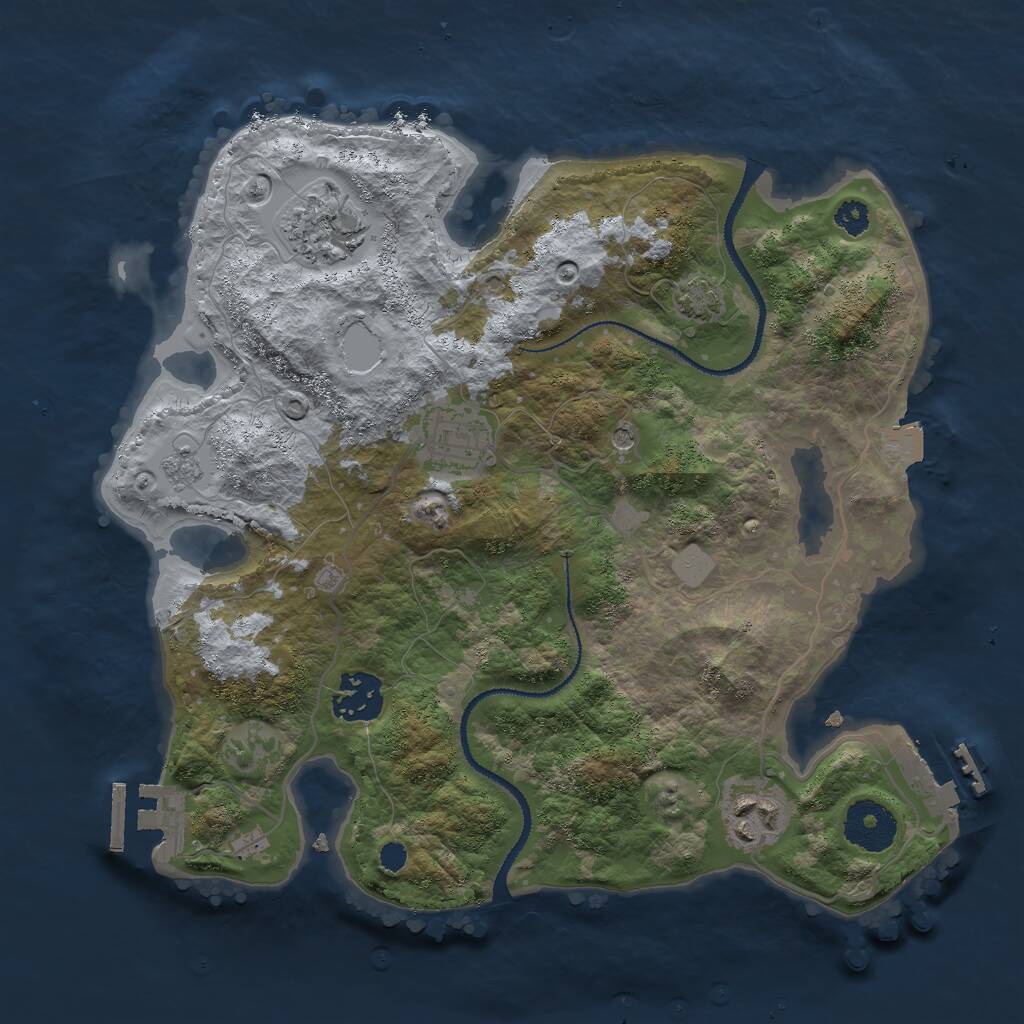 Rust Map: Procedural Map, Size: 3000, Seed: 595211036, 10 Monuments