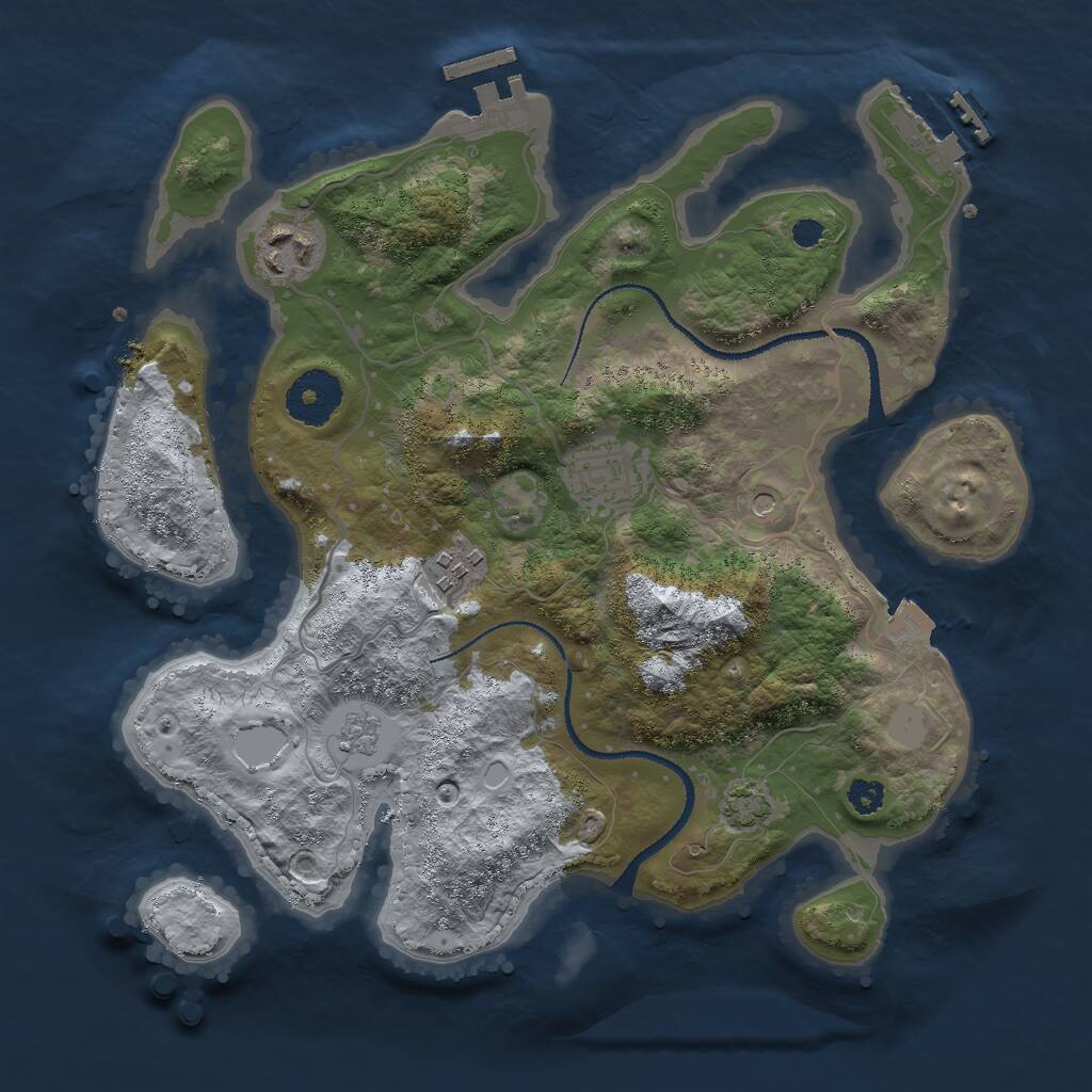 Rust Map: Procedural Map, Size: 3000, Seed: 171308074, 9 Monuments