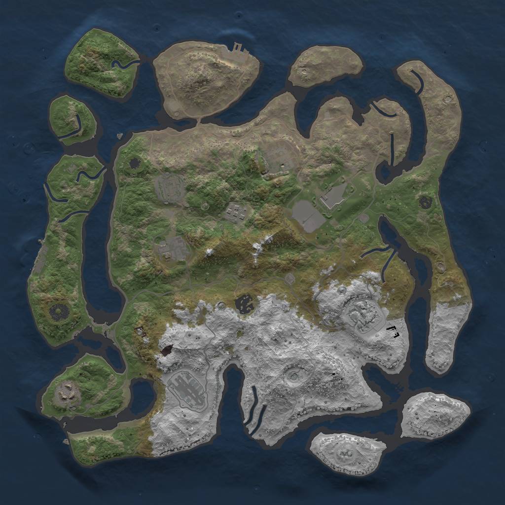 Rust Map: Procedural Map, Size: 4000, Seed: 1472976810, 14 Monuments