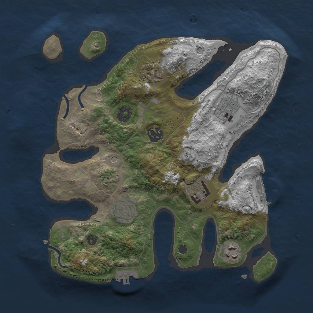 Rust Map: Procedural Map, Size: 3000, Seed: 1996, 11 Monuments