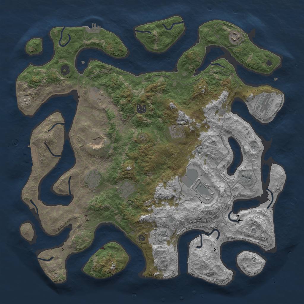 Rust Map: Procedural Map, Size: 4500, Seed: 415, 16 Monuments