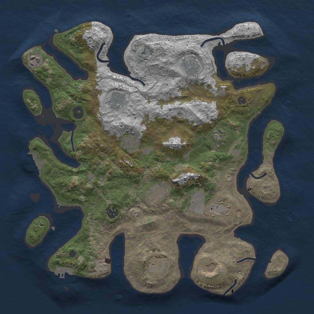 Rust Map: Procedural Map, Size: 4000, Seed: 39741971, 16 Monuments