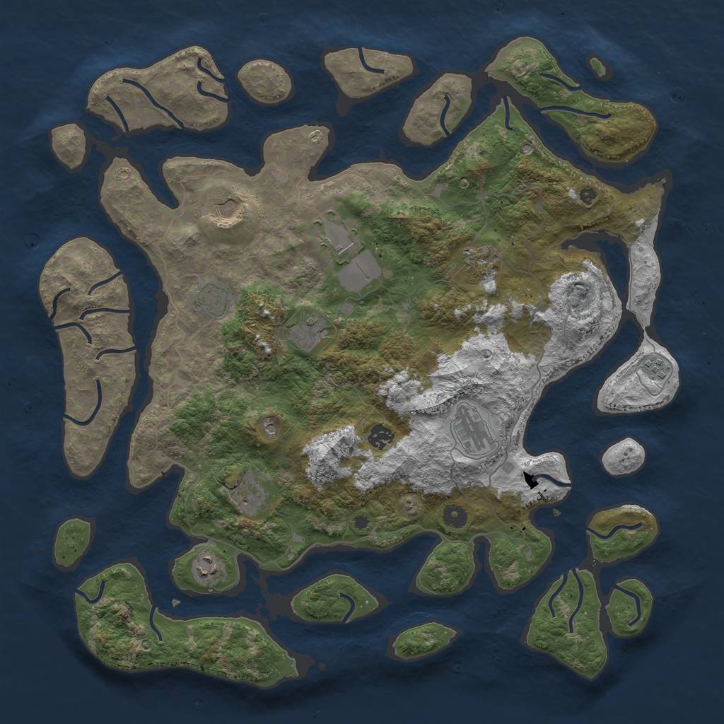 Rust Map: Procedural Map, Size: 4500, Seed: 2013591511, 13 Monuments