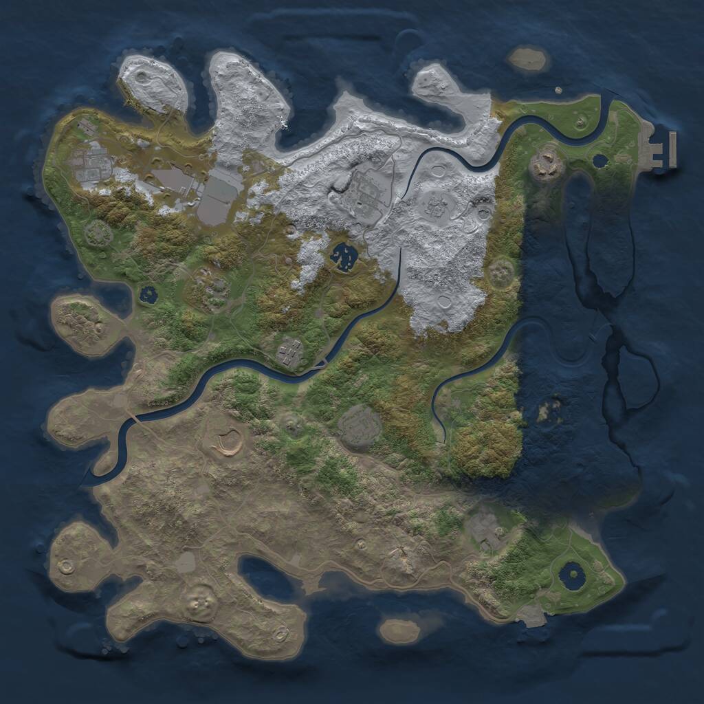 Rust Map: Procedural Map, Size: 3950, Seed: 444, 15 Monuments