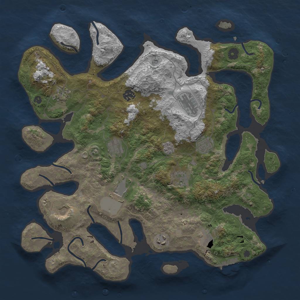 Rust Map: Procedural Map, Size: 3950, Seed: 444, 15 Monuments
