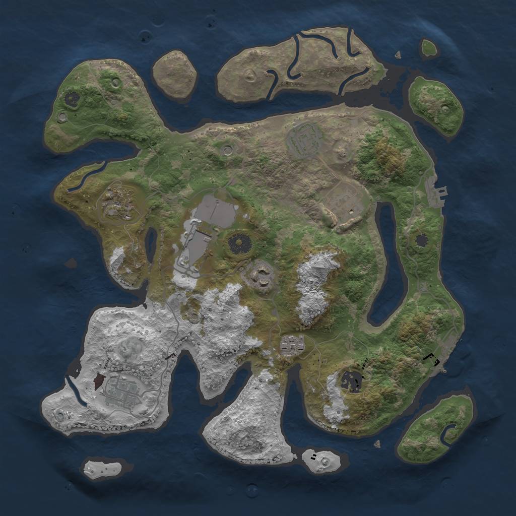 Rust Map: Procedural Map, Size: 3500, Seed: 20210708, 13 Monuments