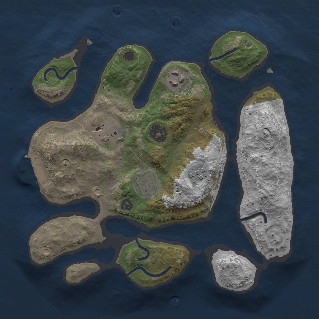Rust Map: Procedural Map, Size: 2700, Seed: 22589, 7 Monuments