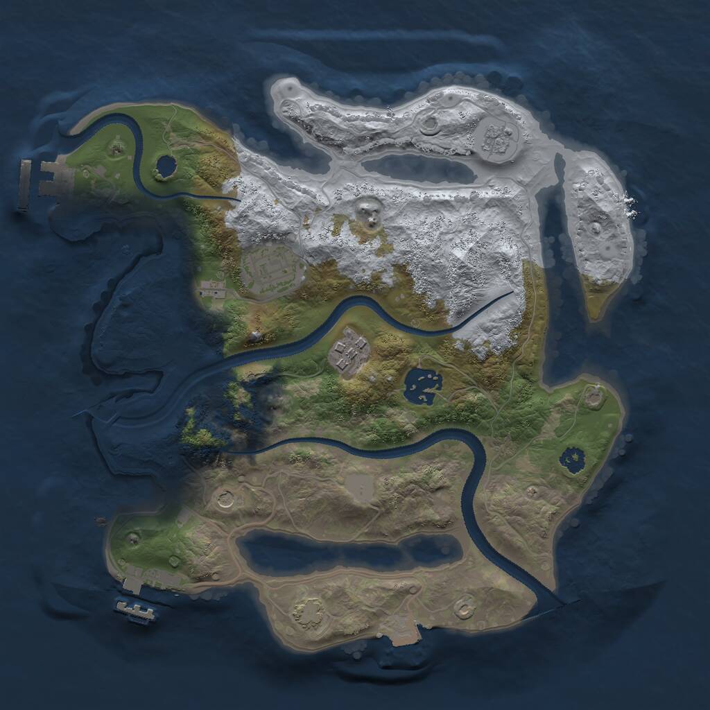 Rust Map: Procedural Map, Size: 2800, Seed: 498, 9 Monuments