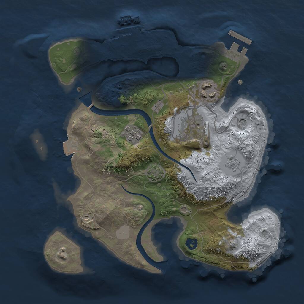 Rust Map: Procedural Map, Size: 2500, Seed: 656421058, 9 Monuments