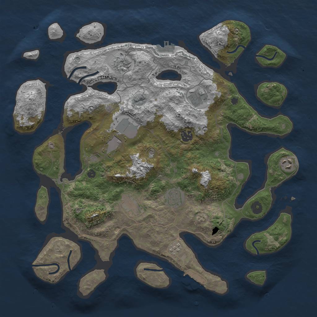 Rust Map: Procedural Map, Size: 4000, Seed: 5456484, 13 Monuments