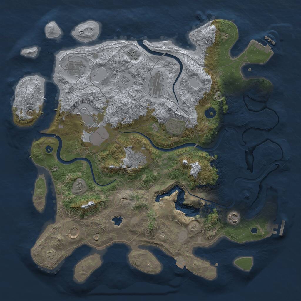 Rust Map: Procedural Map, Size: 4000, Seed: 5456484, 14 Monuments