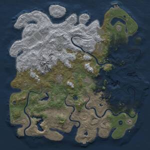 Thumbnail Rust Map: Procedural Map, Size: 5000, Seed: 1336, 17 Monuments