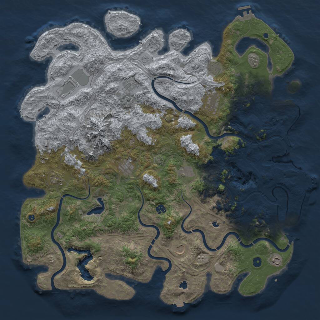 Rust Map: Procedural Map, Size: 5000, Seed: 1336, 17 Monuments