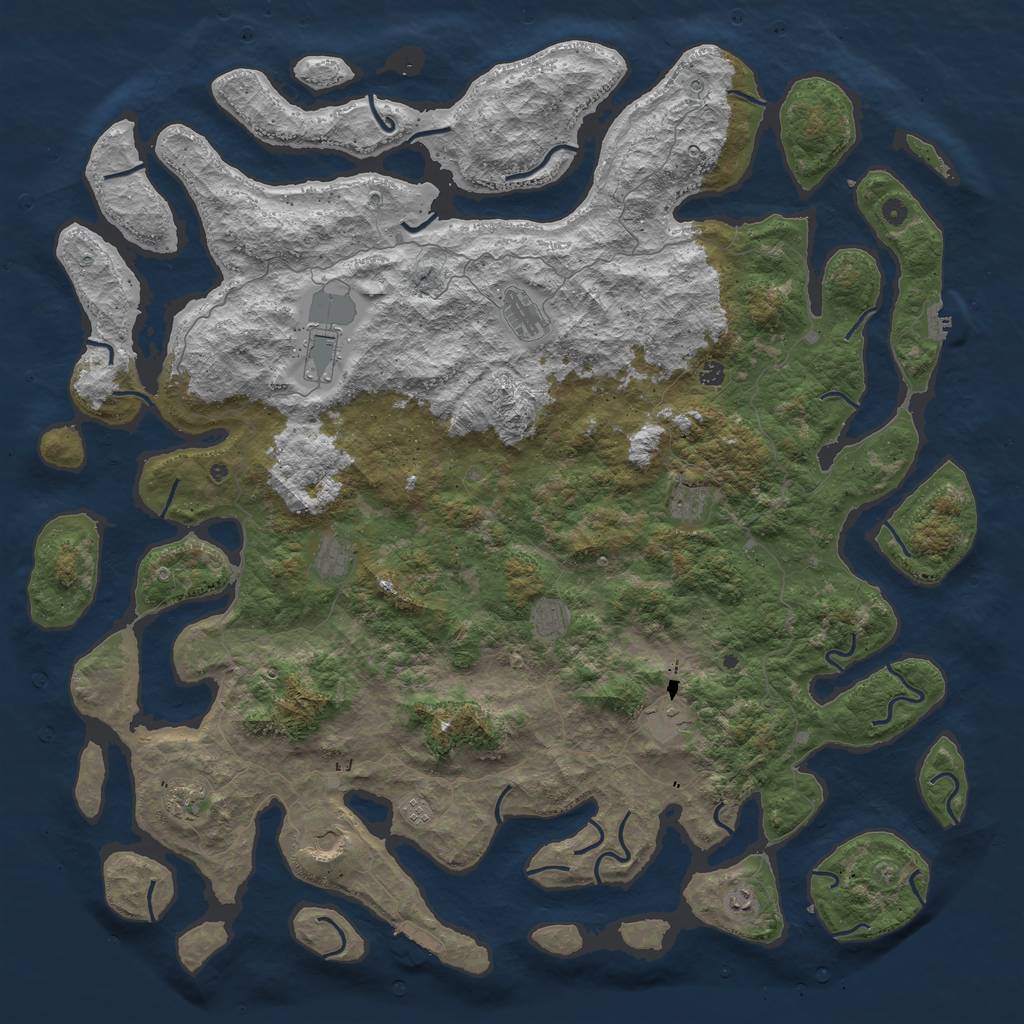 Rust Map: Procedural Map, Size: 6000, Seed: 5456484, 16 Monuments