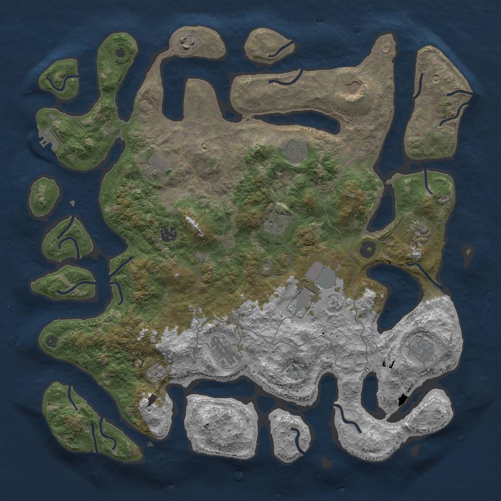 Rust Map: Procedural Map, Size: 4500, Seed: 207197626, 15 Monuments