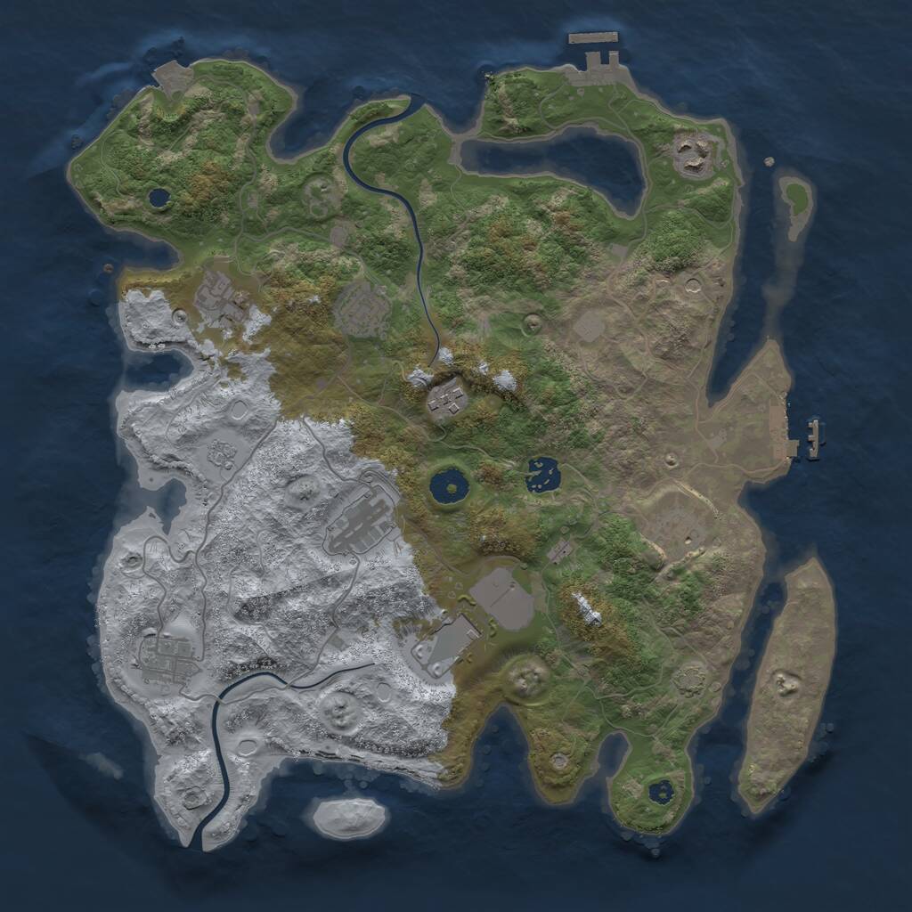 Rust Map: Procedural Map, Size: 3750, Seed: 428794, 15 Monuments