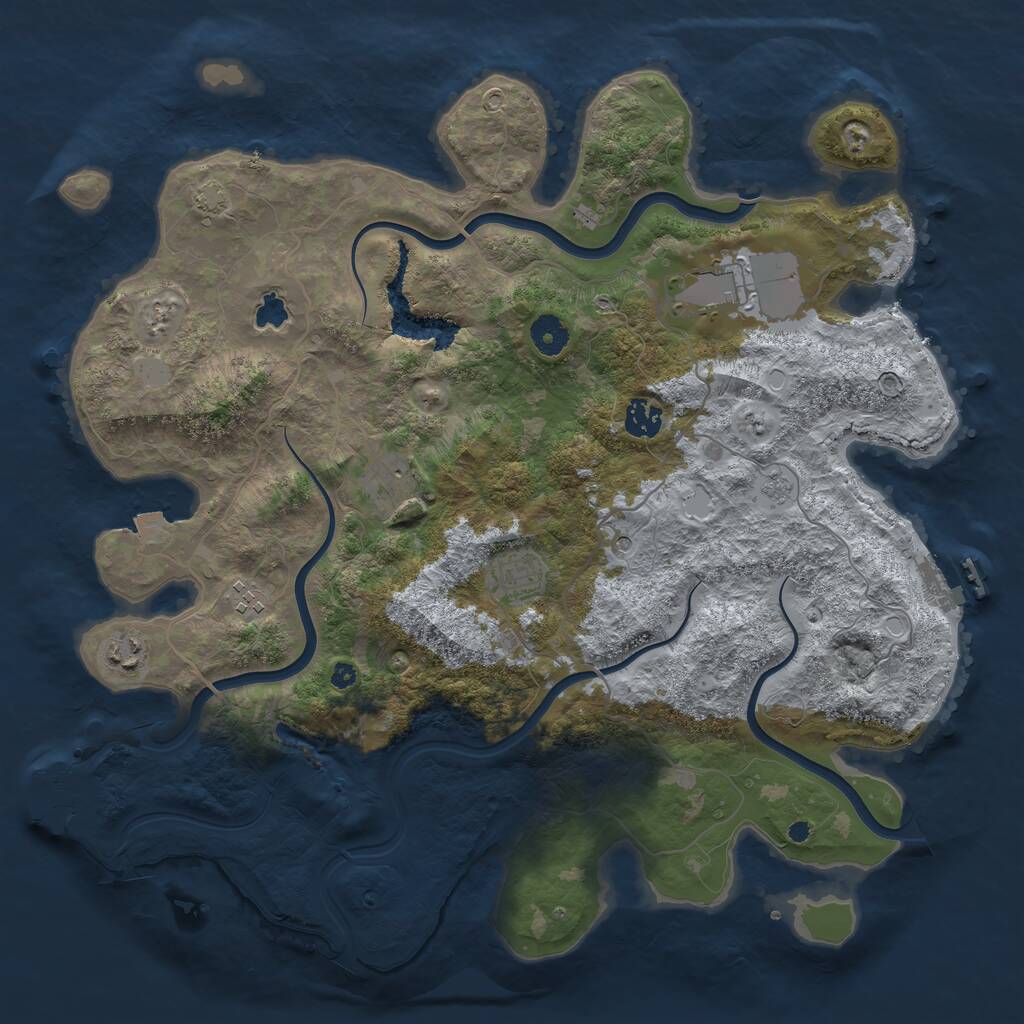 Rust Map: Procedural Map, Size: 4000, Seed: 1738192, 12 Monuments