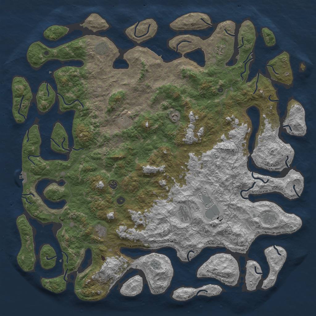 Rust Map: Procedural Map, Size: 6000, Seed: 1500, 15 Monuments