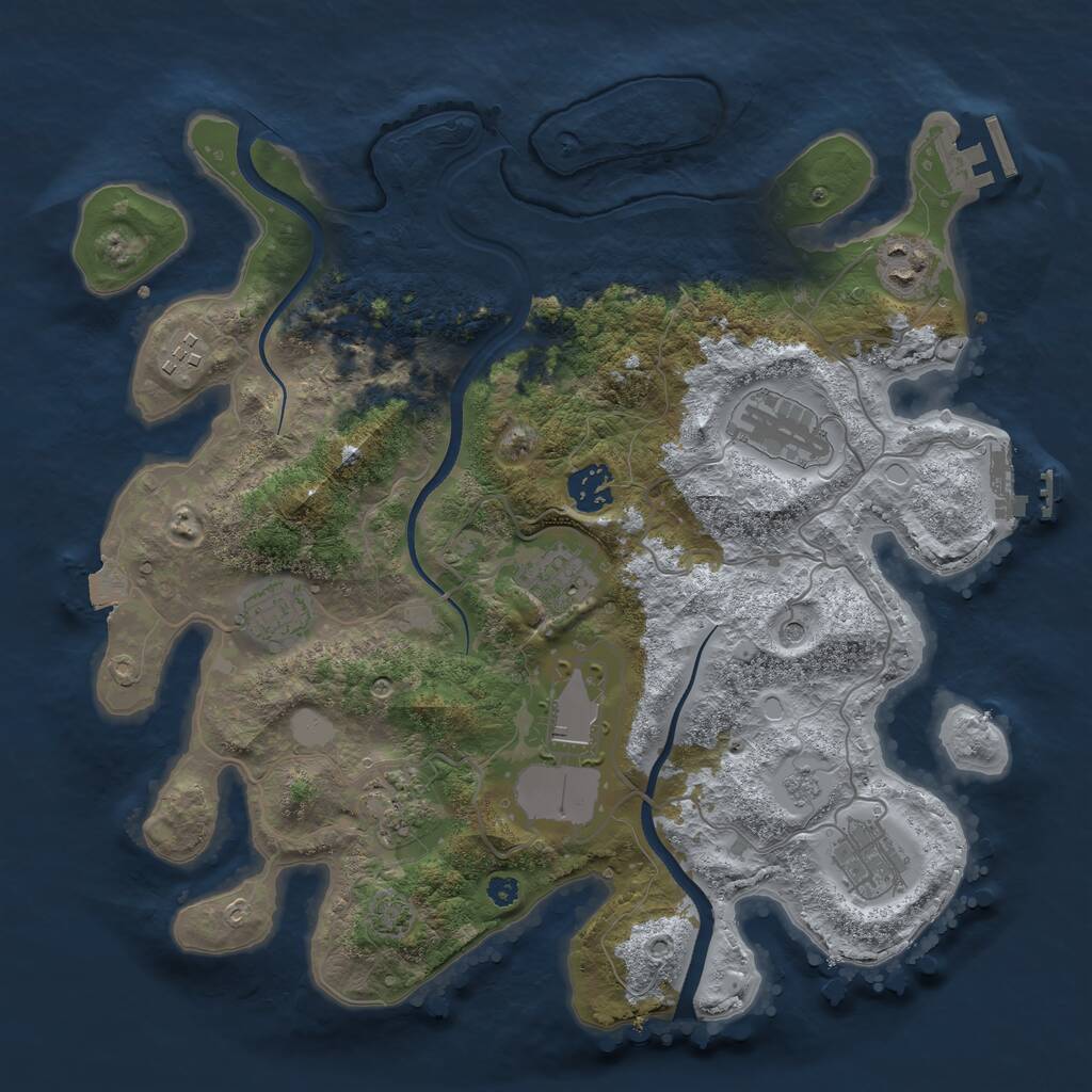 Rust Map: Procedural Map, Size: 3500, Seed: 4576, 15 Monuments