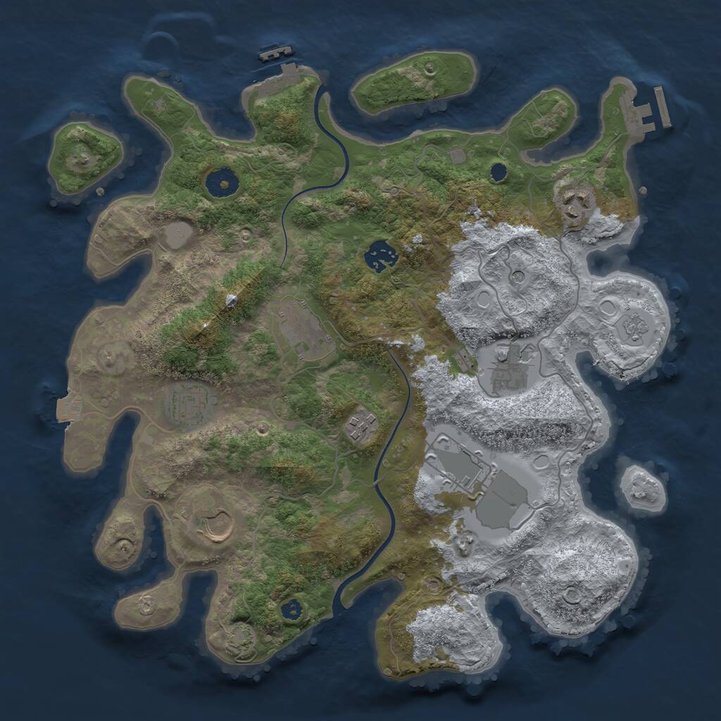 Rust Map: Procedural Map, Size: 3500, Seed: 4576, 14 Monuments