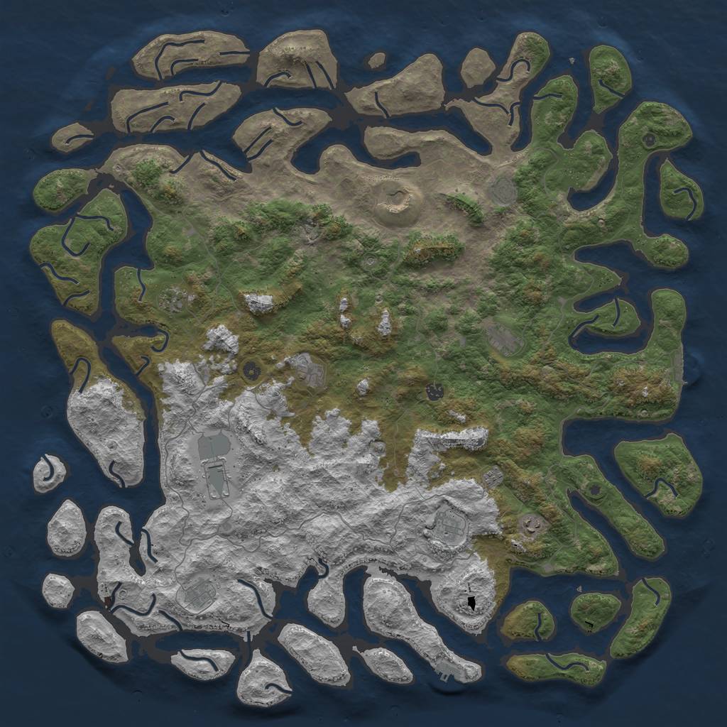 Rust Map: Procedural Map, Size: 6000, Seed: 4021588, 16 Monuments