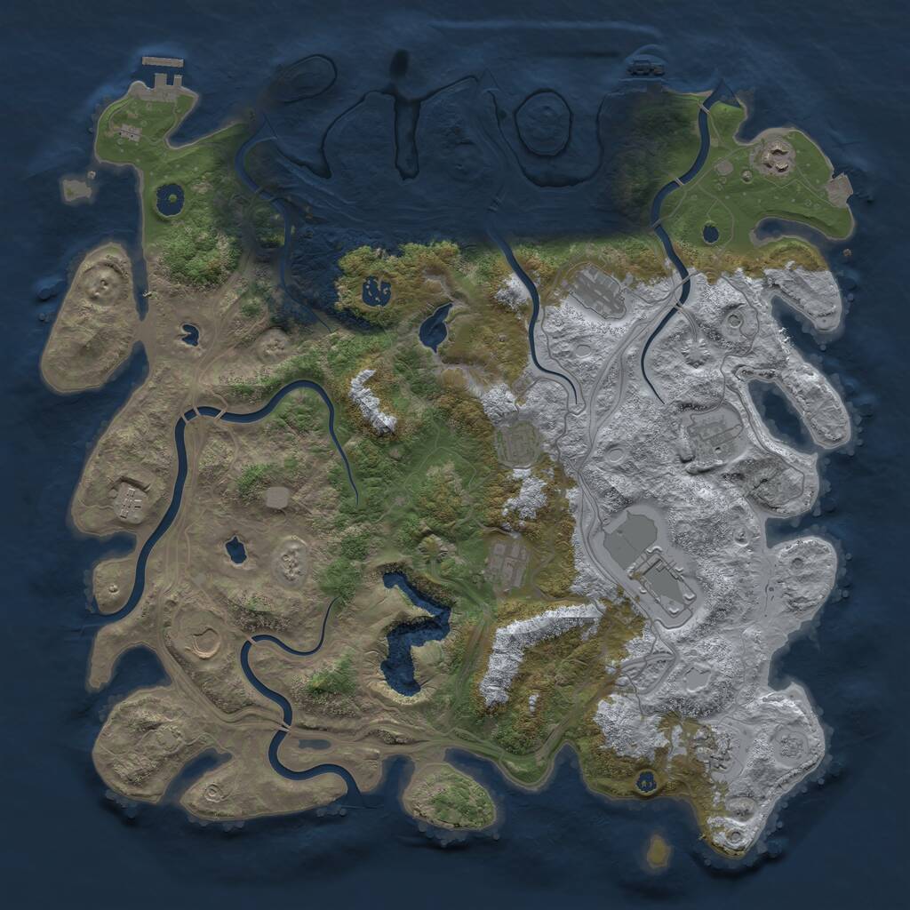 Rust Map: Procedural Map, Size: 4500, Seed: 279595764, 16 Monuments
