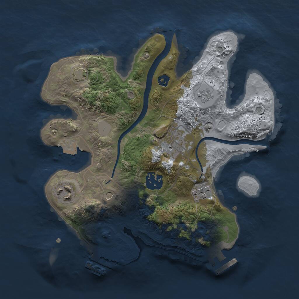 Rust Map: Procedural Map, Size: 2500, Seed: 432798, 10 Monuments