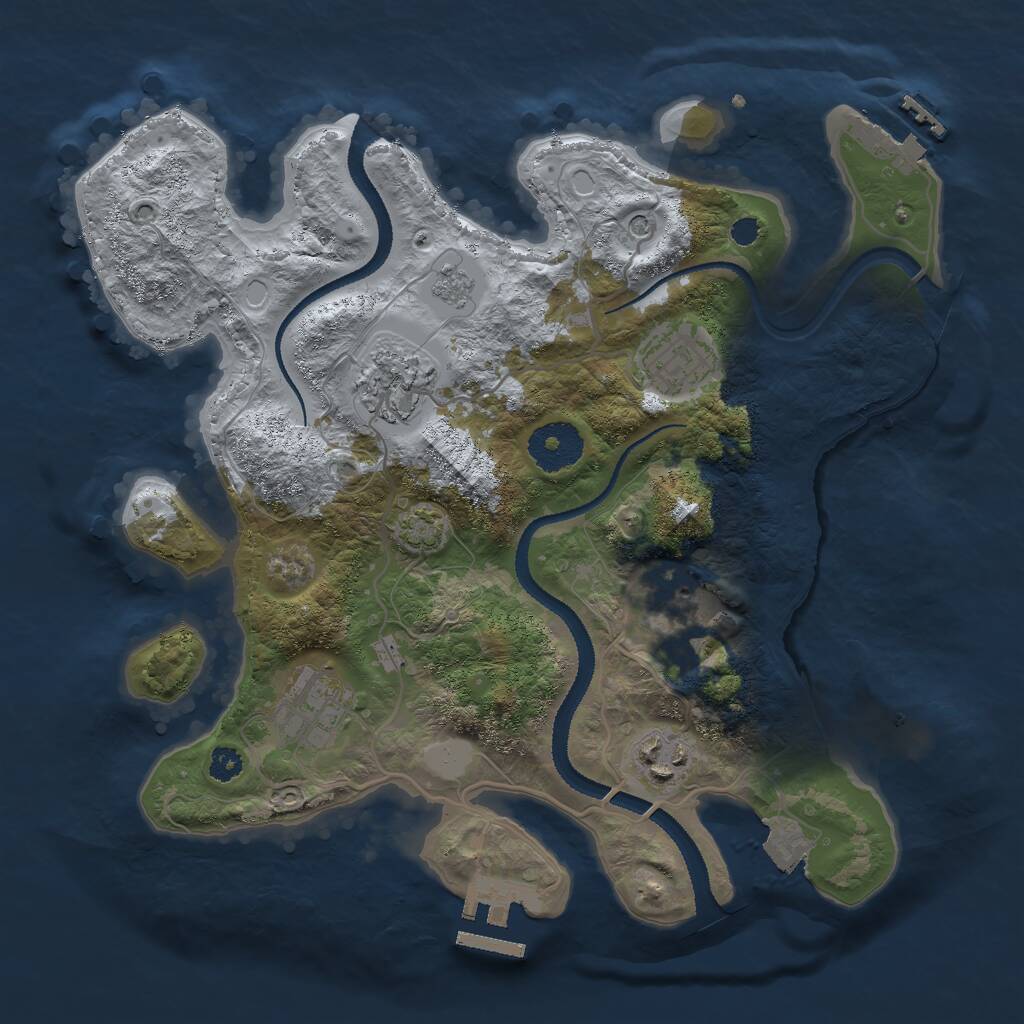 Rust Map: Procedural Map, Size: 3000, Seed: 920477057, 11 Monuments