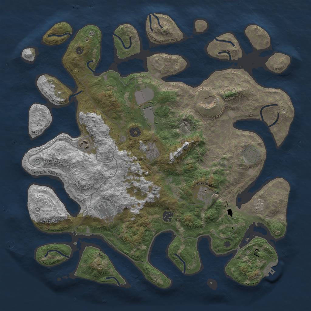 Rust Map: Procedural Map, Size: 4300, Seed: 2145489, 13 Monuments