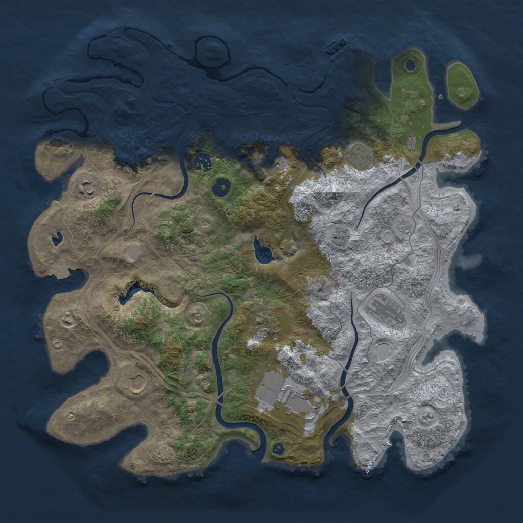 Rust Map: Procedural Map, Size: 4250, Seed: 485144, 14 Monuments