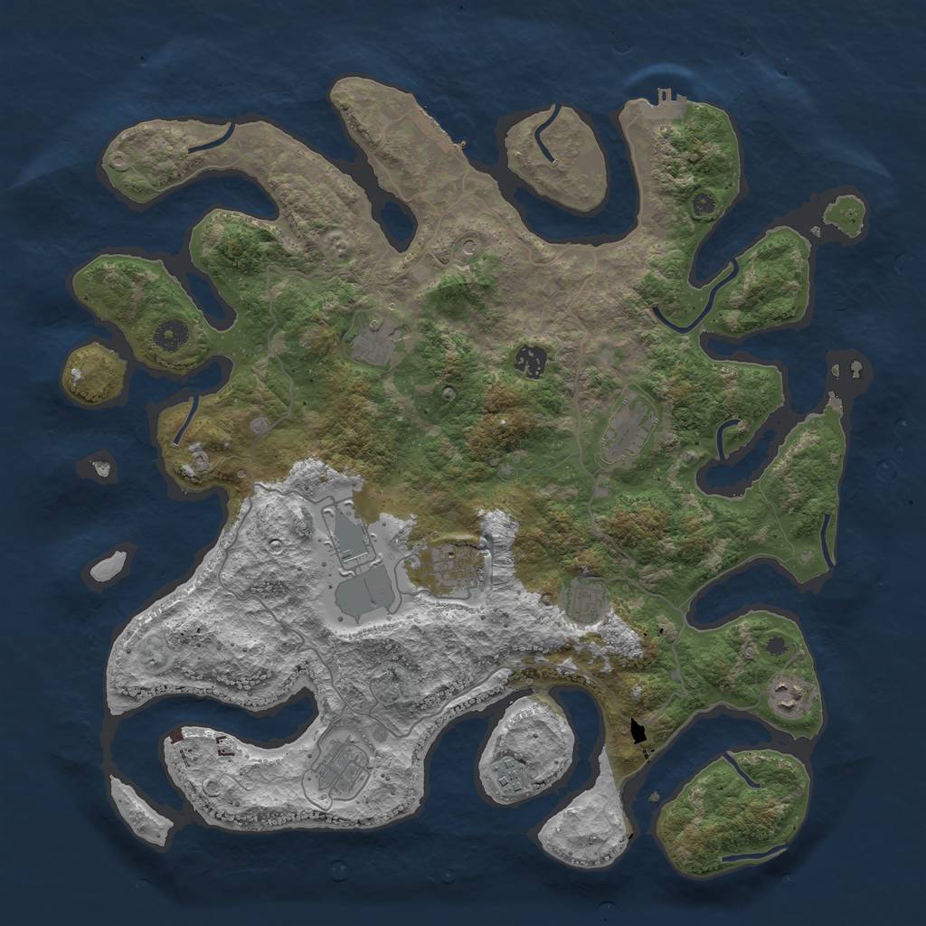 Rust Map: Procedural Map, Size: 4250, Seed: 511641, 14 Monuments