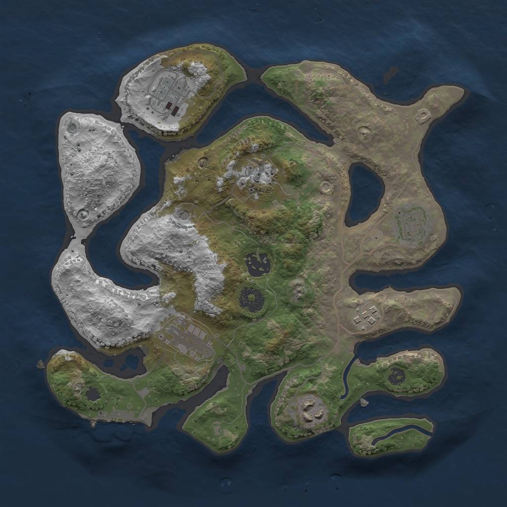 Rust Map: Procedural Map, Size: 3000, Seed: 1783, 11 Monuments