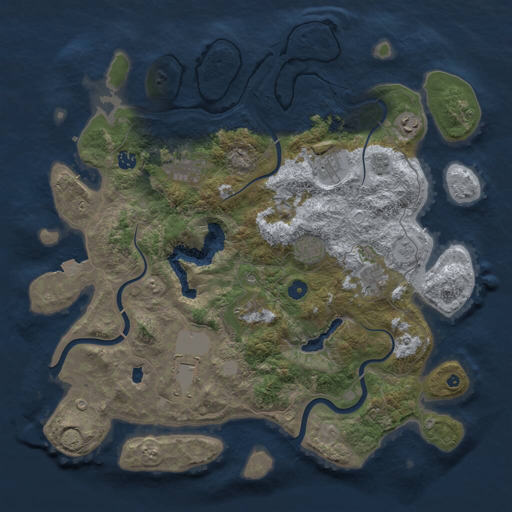 Rust Map: Procedural Map, Size: 4000, Seed: 4042, 13 Monuments