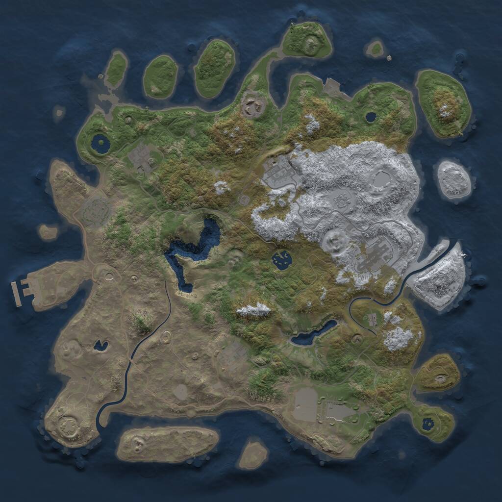 Rust Map: Procedural Map, Size: 4000, Seed: 4042, 13 Monuments