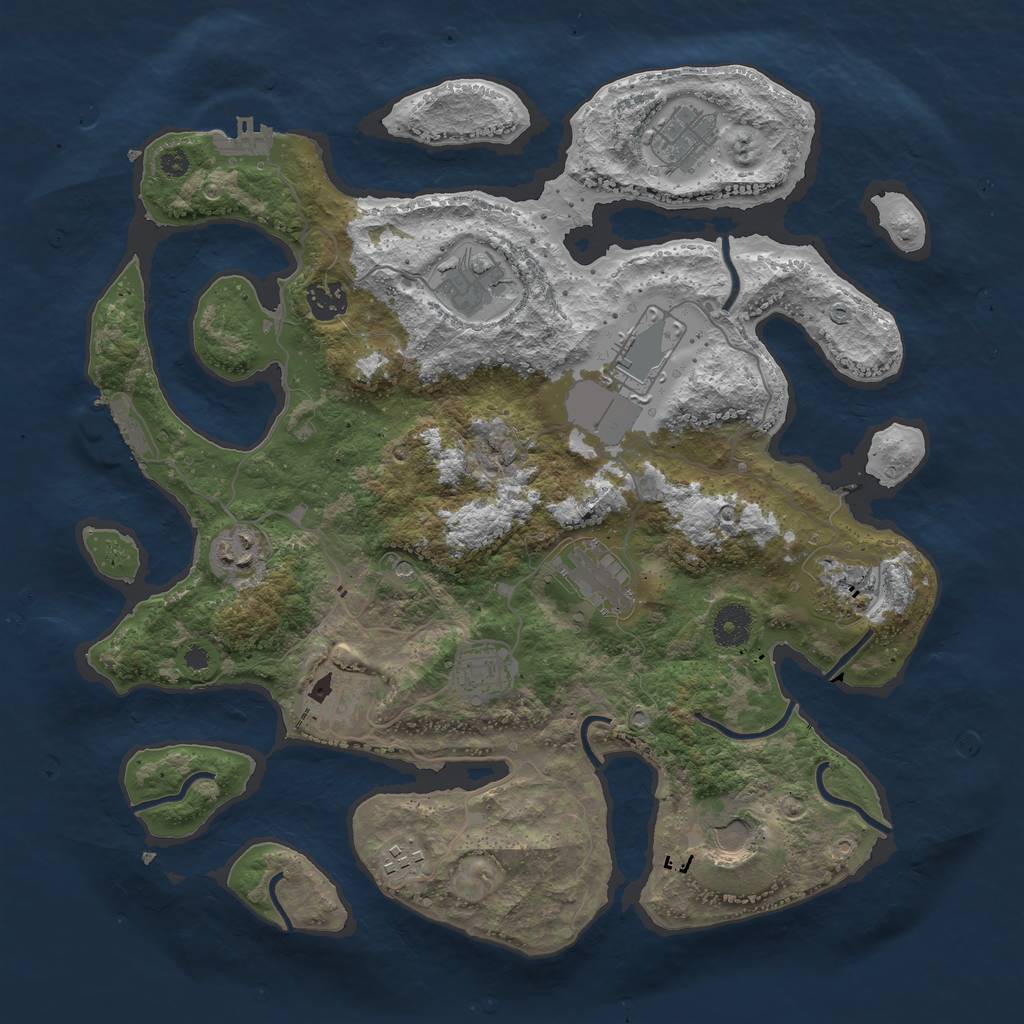 Rust Map: Procedural Map, Size: 3750, Seed: 1761532806, 16 Monuments