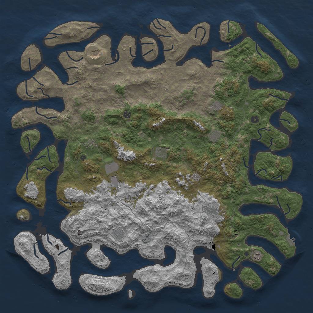 Rust Map: Procedural Map, Size: 6000, Seed: 2006, 15 Monuments