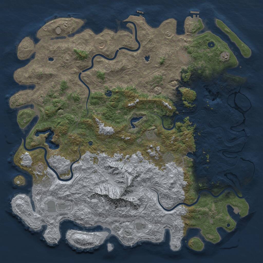 Rust Map: Procedural Map, Size: 6000, Seed: 2006, 17 Monuments