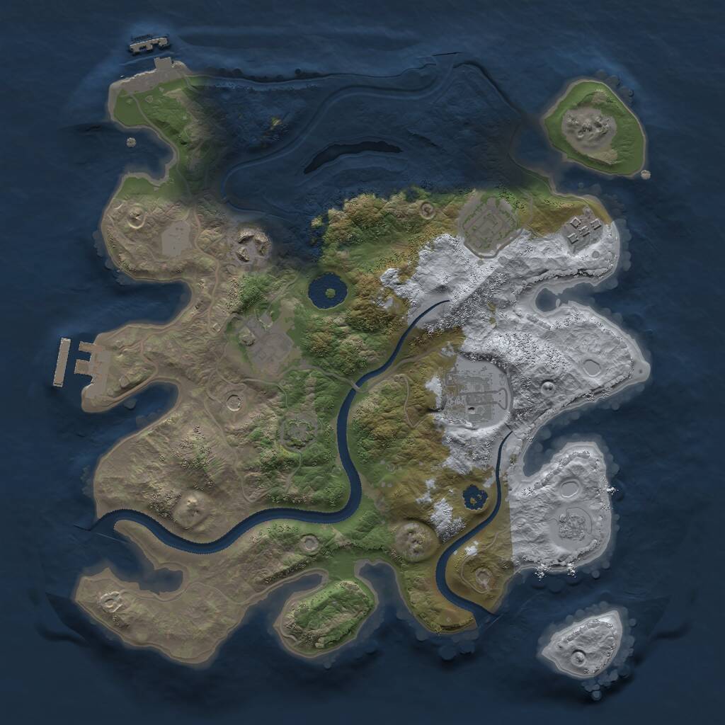 Rust Map: Procedural Map, Size: 3000, Seed: 447276738, 11 Monuments