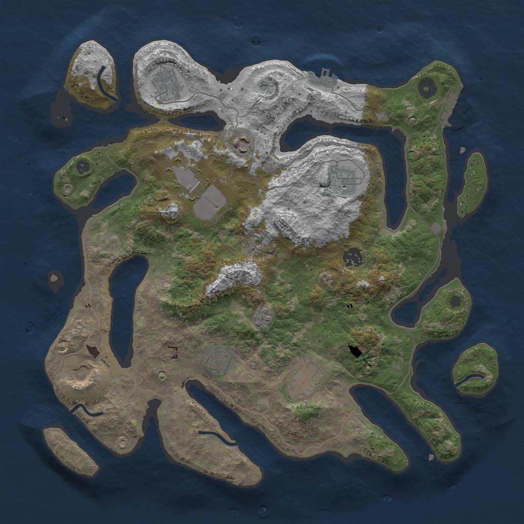 Rust Map: Procedural Map, Size: 4000, Seed: 900210, 14 Monuments