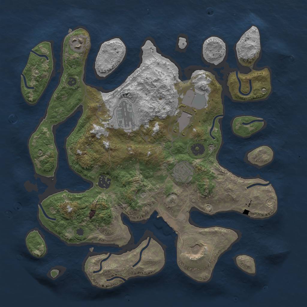 Rust Map: Procedural Map, Size: 3500, Seed: 1641804718, 10 Monuments