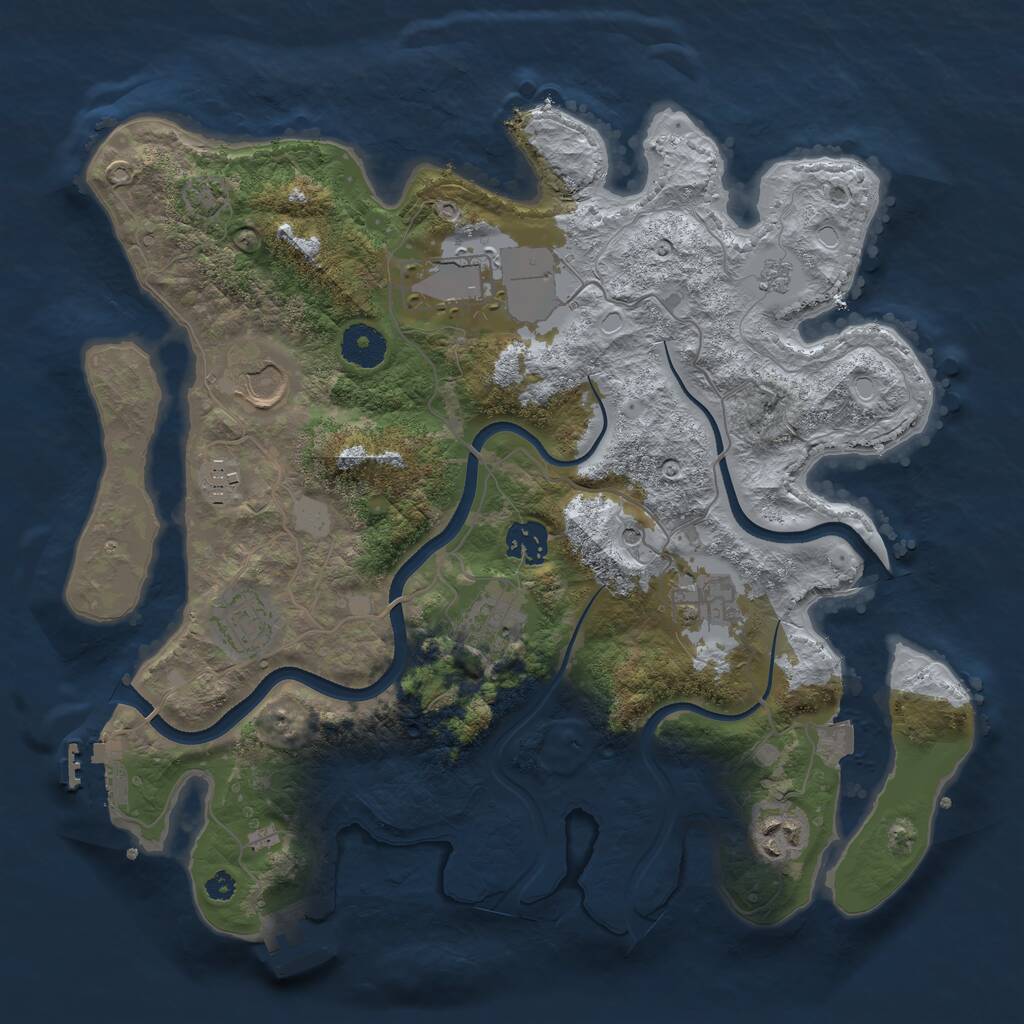 Rust Map: Procedural Map, Size: 3500, Seed: 19901989, 14 Monuments