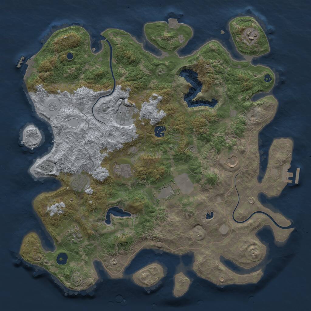 Rust Map: Procedural Map, Size: 4000, Seed: 691203, 15 Monuments